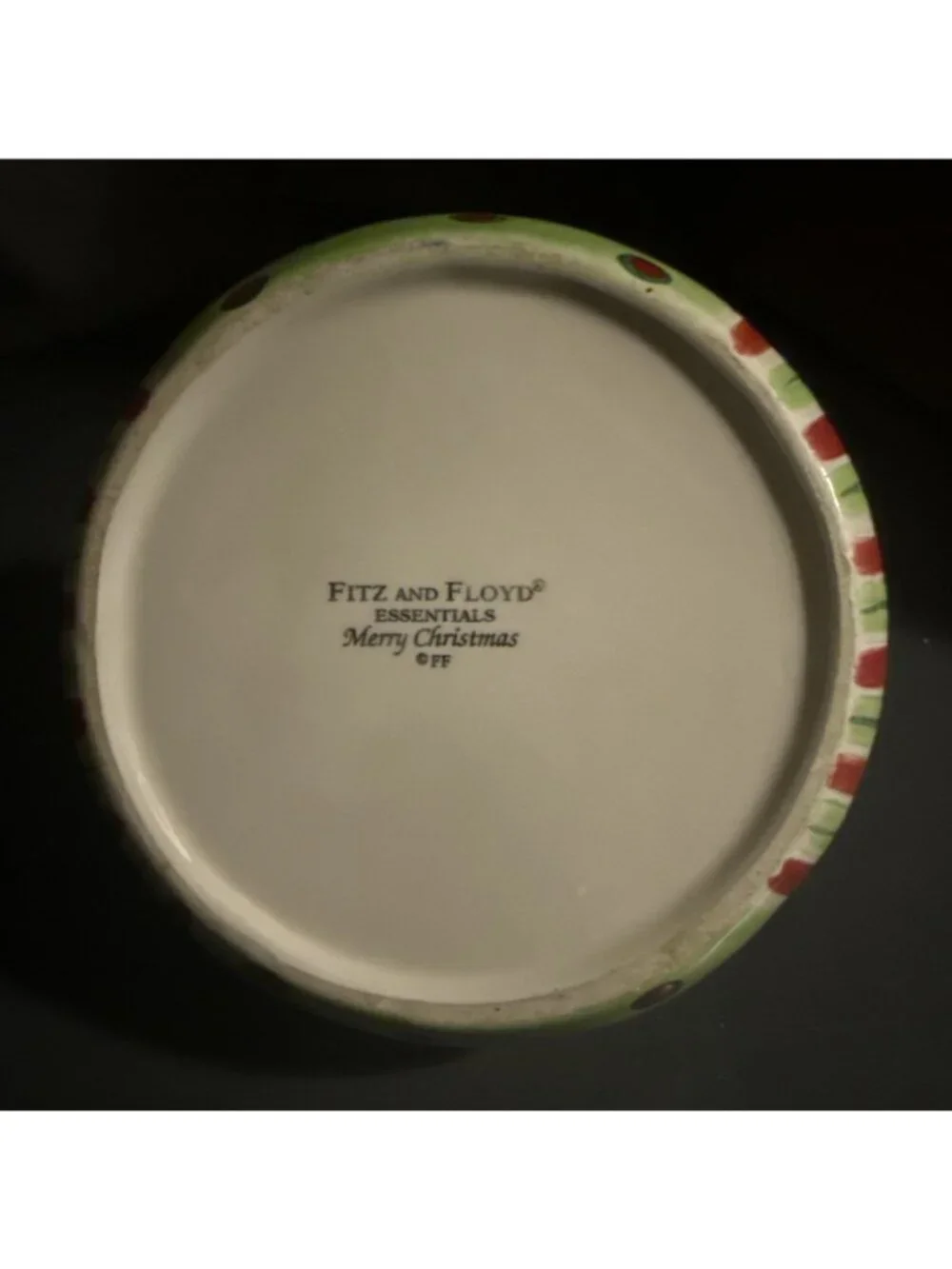 Fitz And Floyd Santa Claus Merry Christmas Basket 2006 Ceramic Candy Dish Vintag